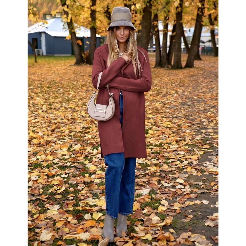 Anrabess Womens Long Cardigan Sweater Trench Coatigan‎ Size S - Picture 5 of 6